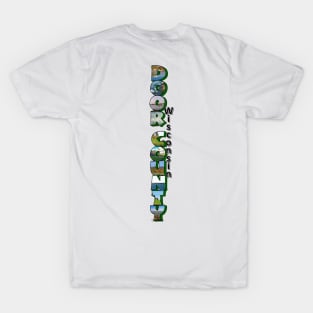 Vertical Door County Wisconsin Big Letter T-Shirt